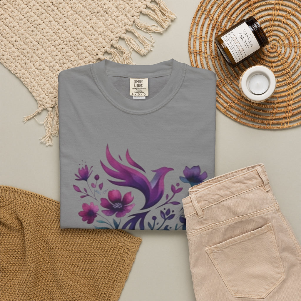 Radicalized by Basic Decency T-shirt | Floral Phoenix Graphic Tee | Activist Gift