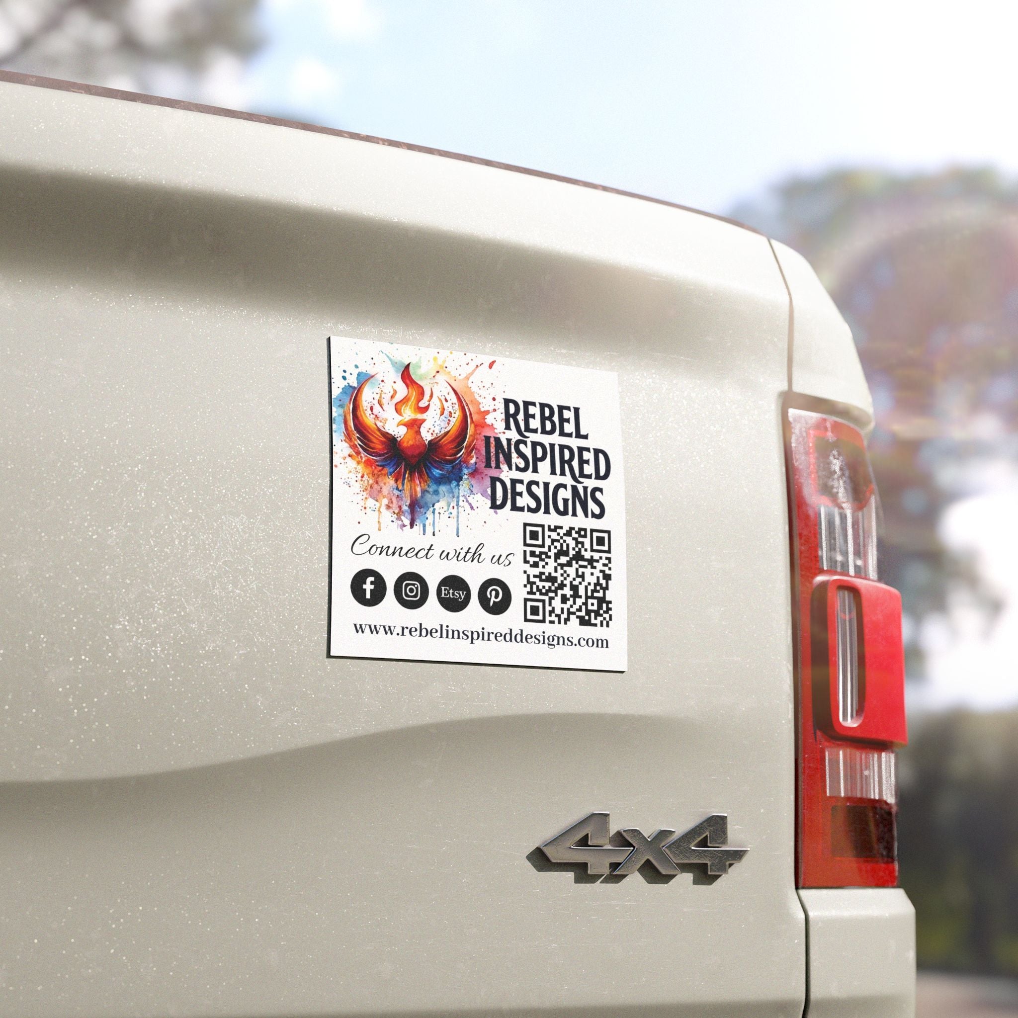 Rebel Inspired Designs Car Magnets | Rising Phoenix Brand Logo Decal