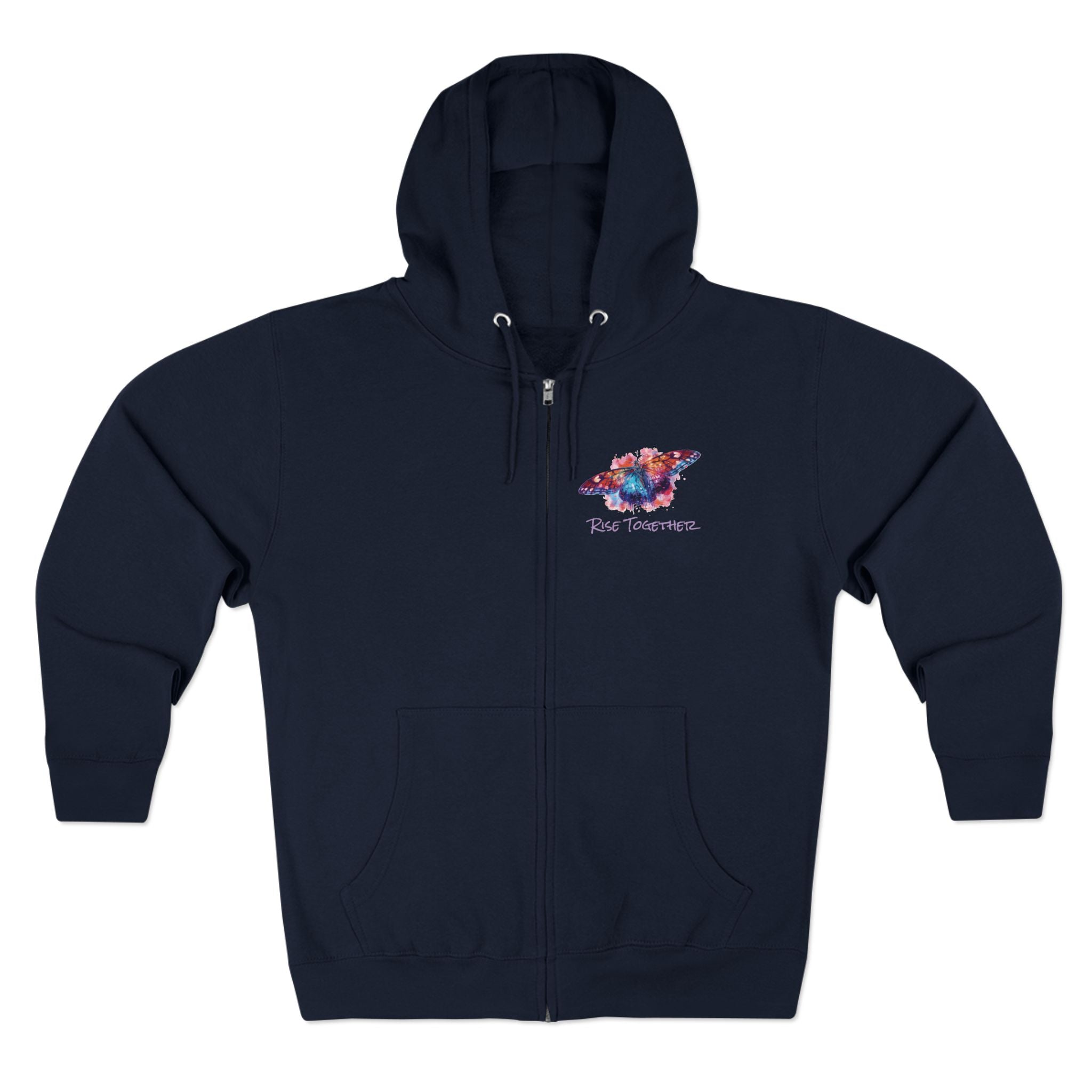Butterfly Zip Hoodie | Rise Together Inspirational Zip-Up Sweatshirt