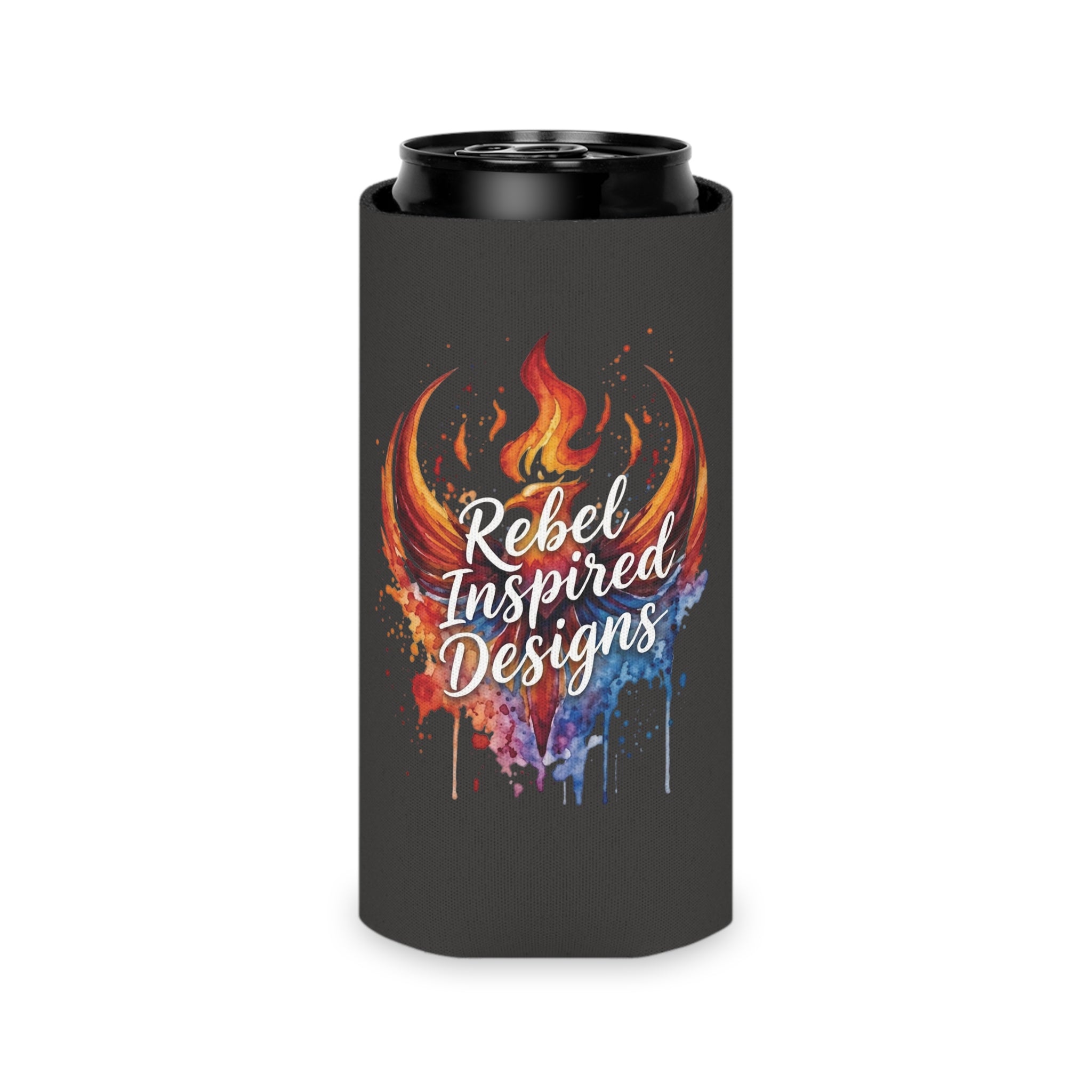 Rebel Inspired Designs Can Cooler | Phoenix Fire Splash Drink Sleeve