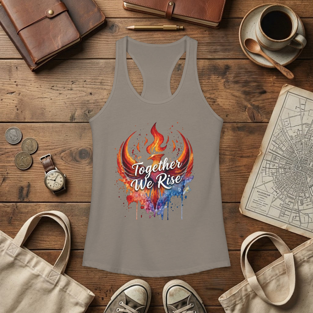 Together We Rise Tank Top | Phoenix Watercolor Racerback Tee | Empowerment Gift