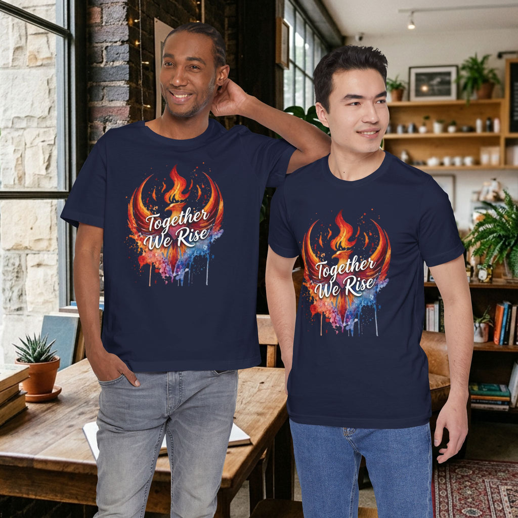 Together We Rise Phoenix Tee | Flame Watercolor Graphic T-Shirt | Activist Tee