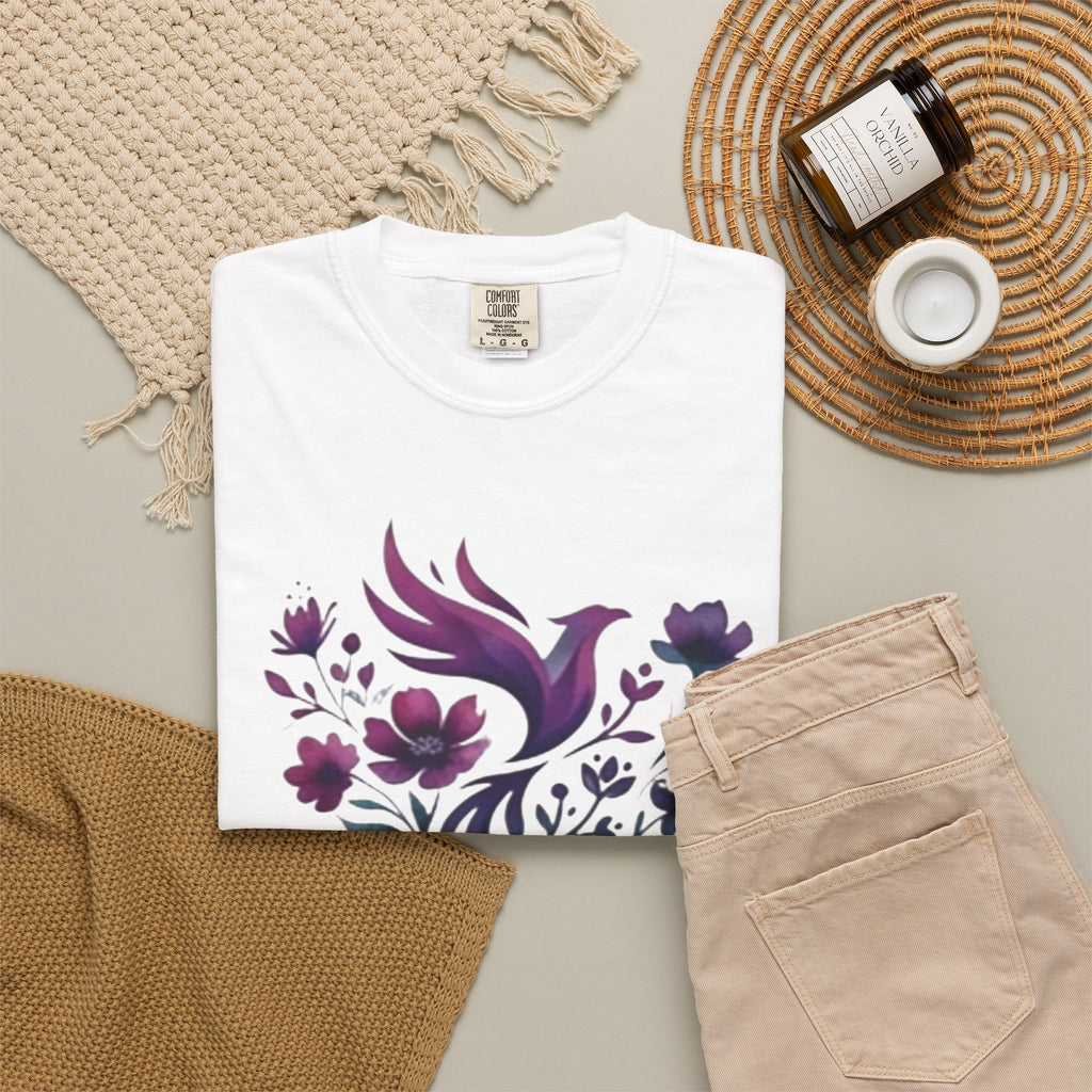 Radicalized by Basic Decency T-shirt | Floral Phoenix Graphic Tee | Activist Gift
