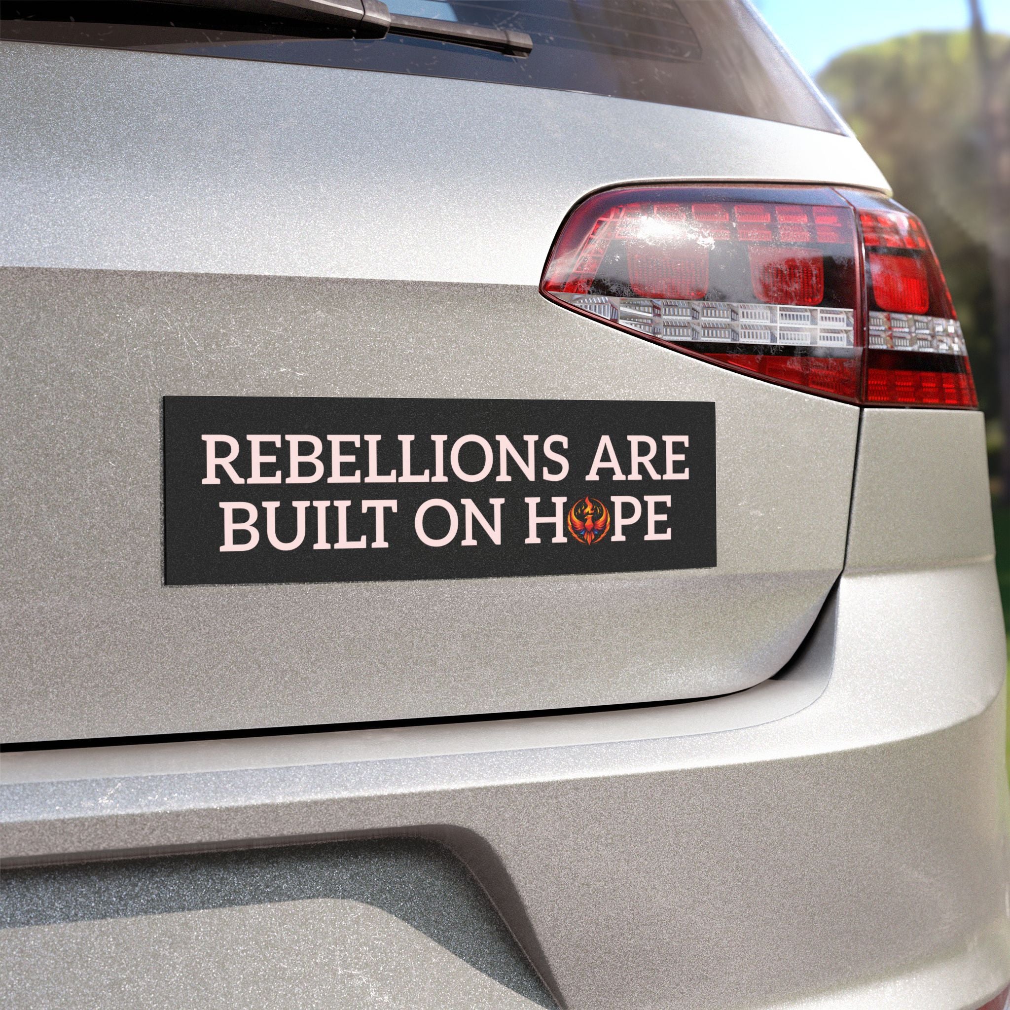 Rising Phoenix Black Car Magnet | Rebellions Are Built On Hope Decal | Activist Gift