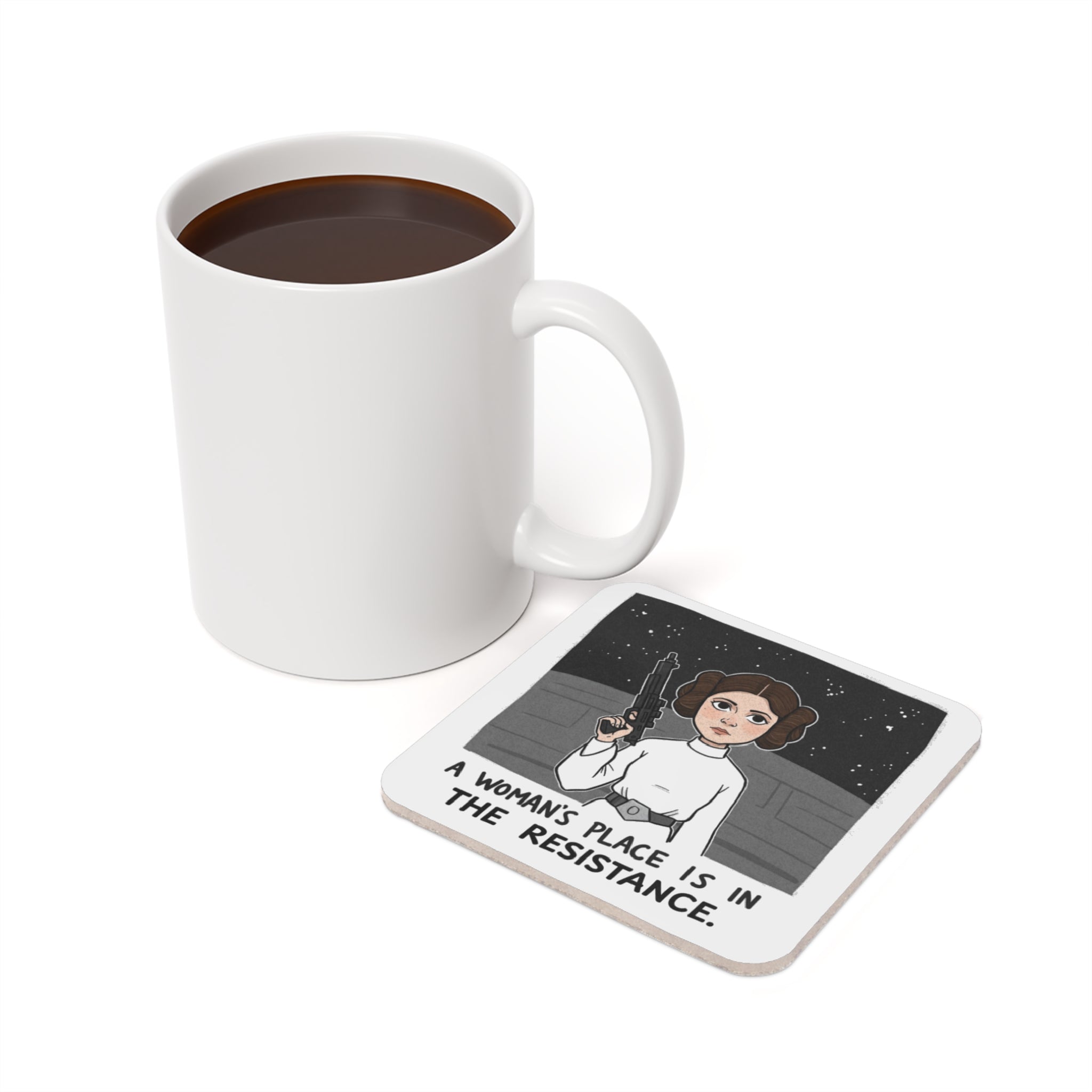 A Woman's Place is in the Resistance Coasters | Sci-fi Inspired Gifts