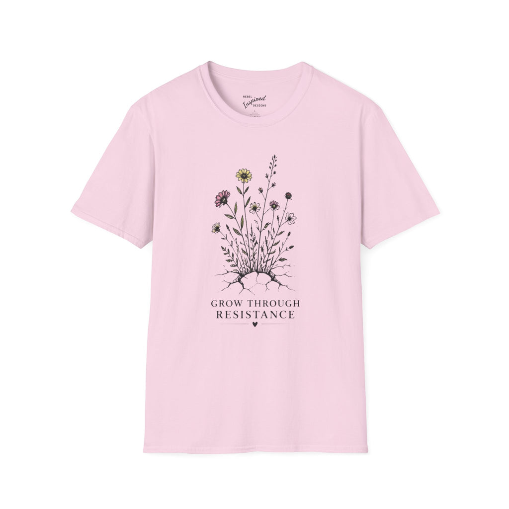 Grow Through Resistance T-Shirt | Wildflower Activist Shirt | Subtle Resistance Tee | Empowerment Gift