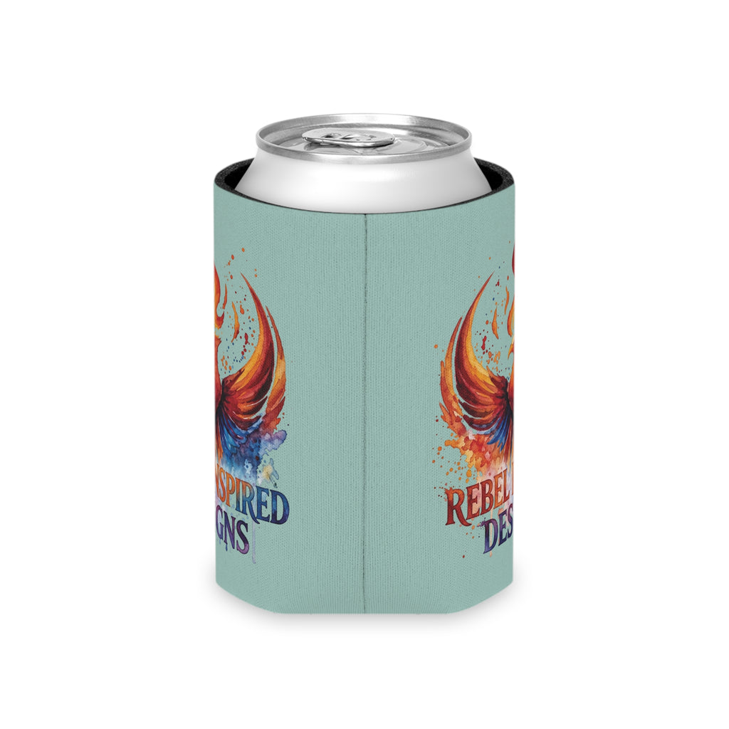 Rebel Inspired Designs Phoenix Can Cooler | Watercolor Flame Drink Sleeve