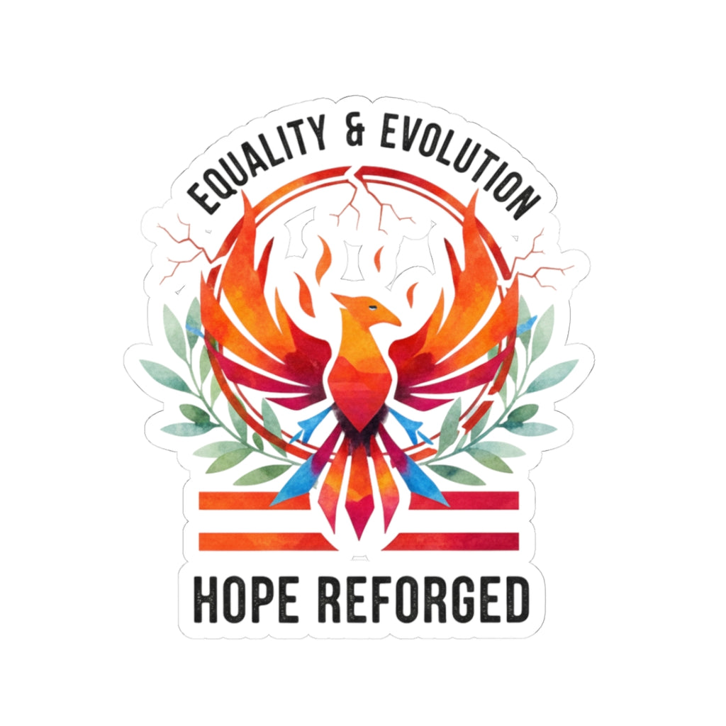 Hope Reforged Sticker | Equality & Evolution Kiss-Cut Sticker | Rising Phoenix Vinyl Decal