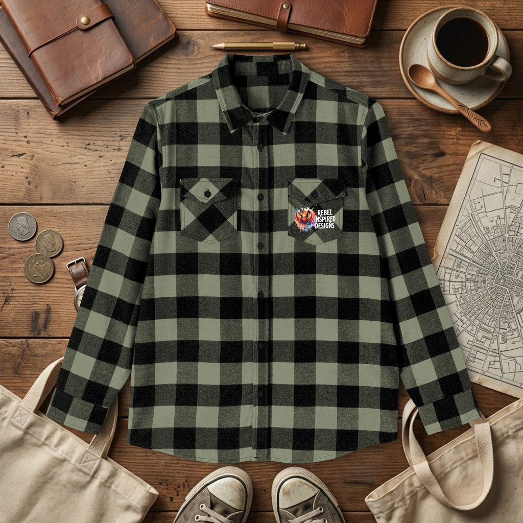 Together We Rise Flannel Shirt | Two-Sided Inspirational Buffalo Check Button-Up