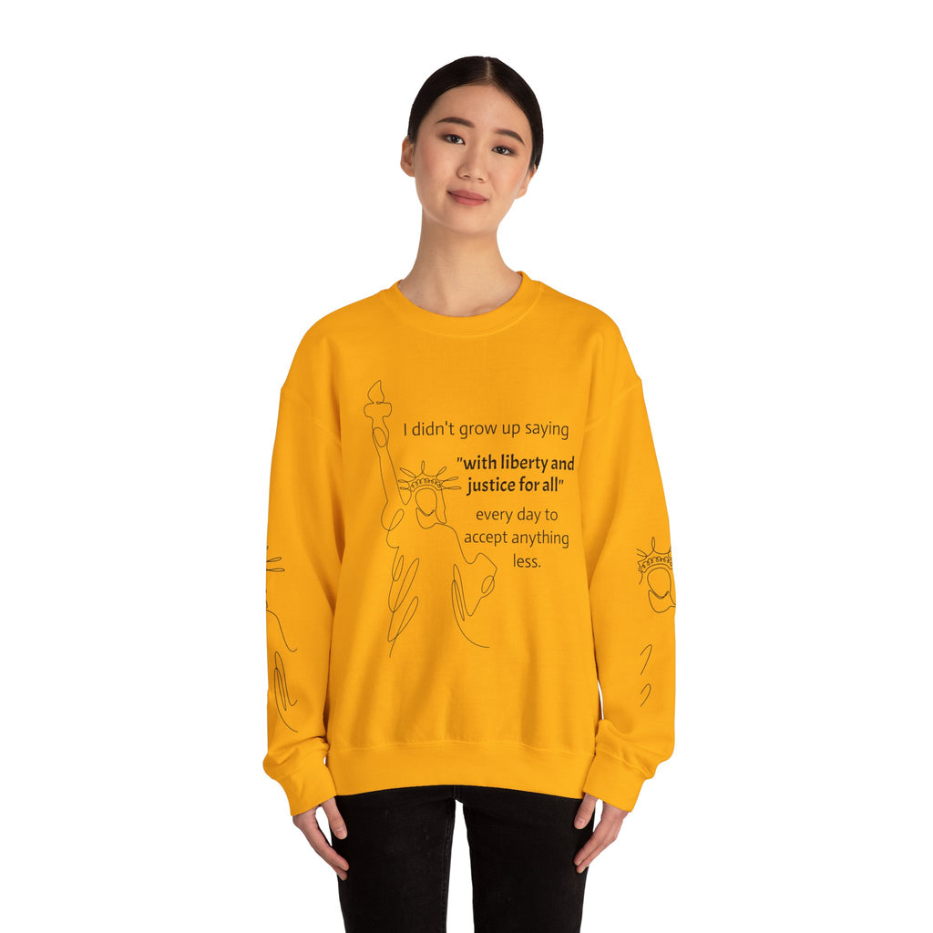 Liberty and Justice Crewneck Sweatshirt | Statue of Liberty Pullover | Equality and Freedom Gift