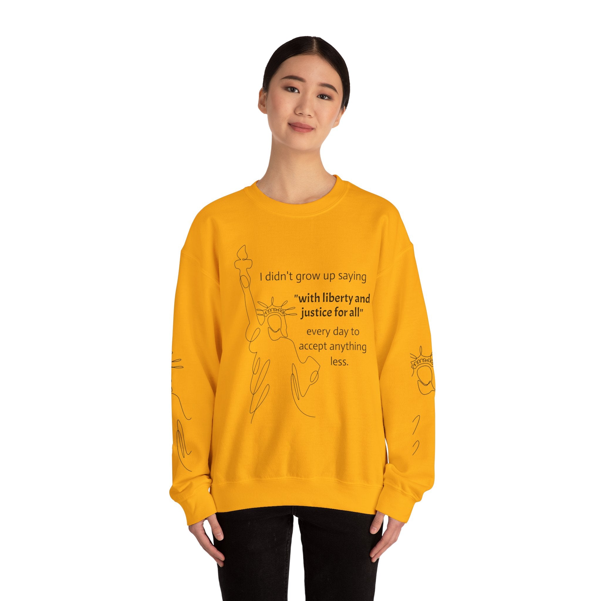 Liberty and Justice Crewneck Sweatshirt | Statue of Liberty Pullover | Equality and Freedom Gift