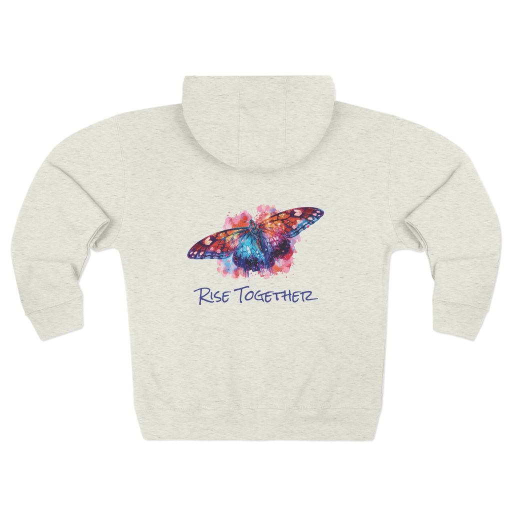 Butterfly Zip Hoodie | Rise Together Inspirational Zip-Up Sweatshirt