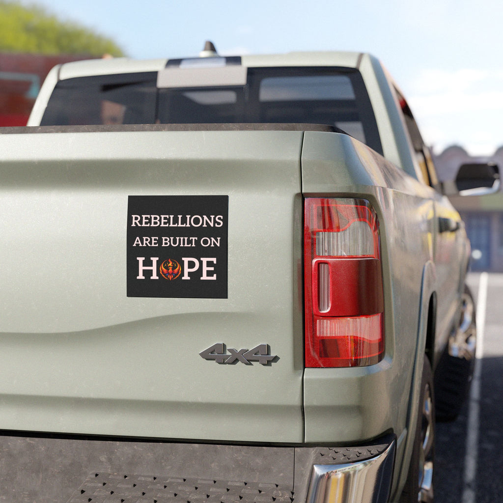 Rising Phoenix Black Car Magnet | Rebellions Are Built On Hope Decal | Activist Gift