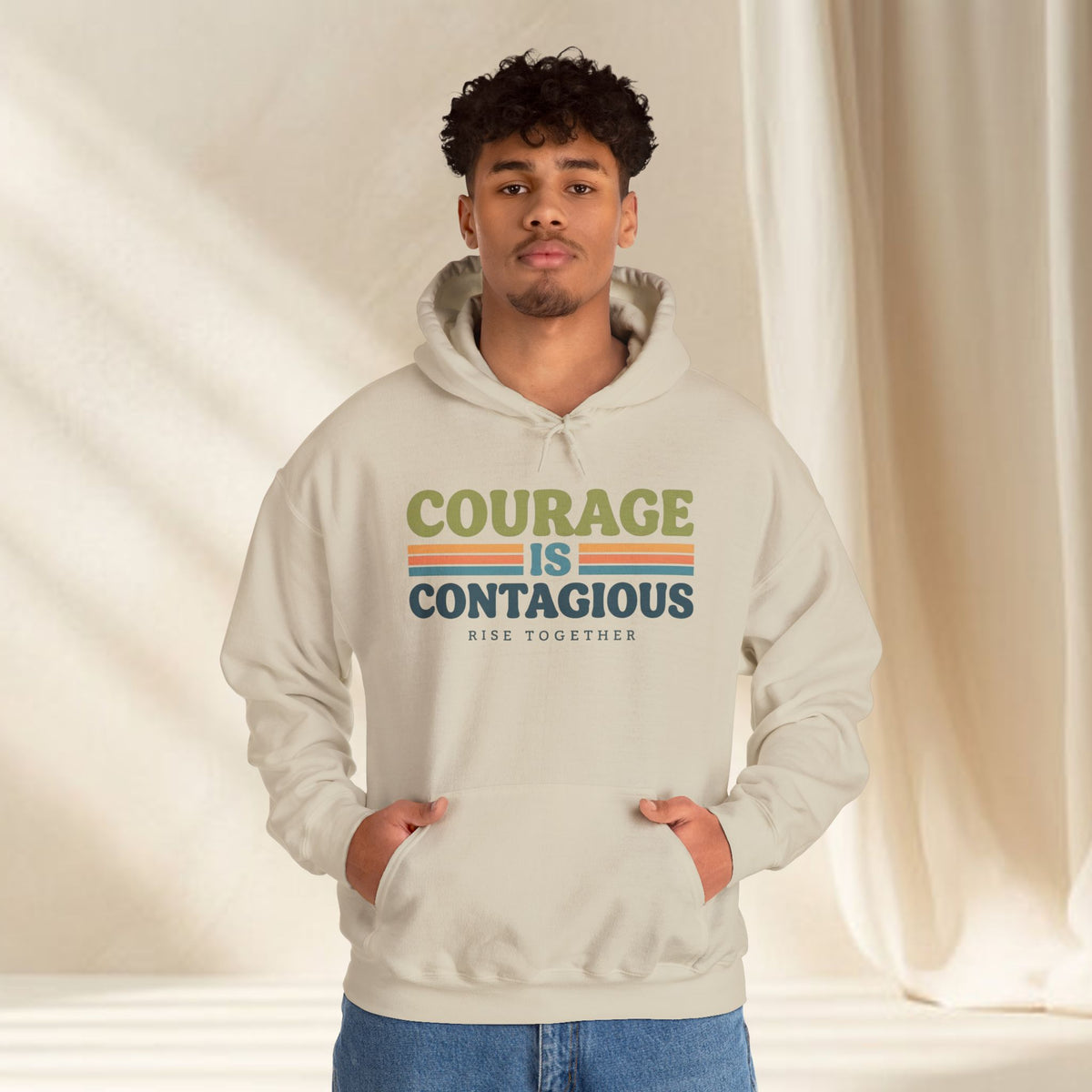 Courage Is Contagious Hoodie | Inspirational Sweatshirt | Rise Together Design