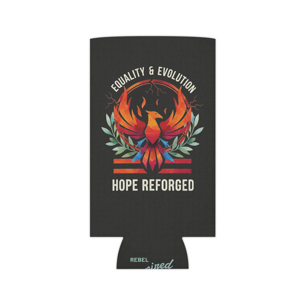 Hope Reforged Can Cooler | Equality & Evolution Drink Holder | Rising Phoenix Design