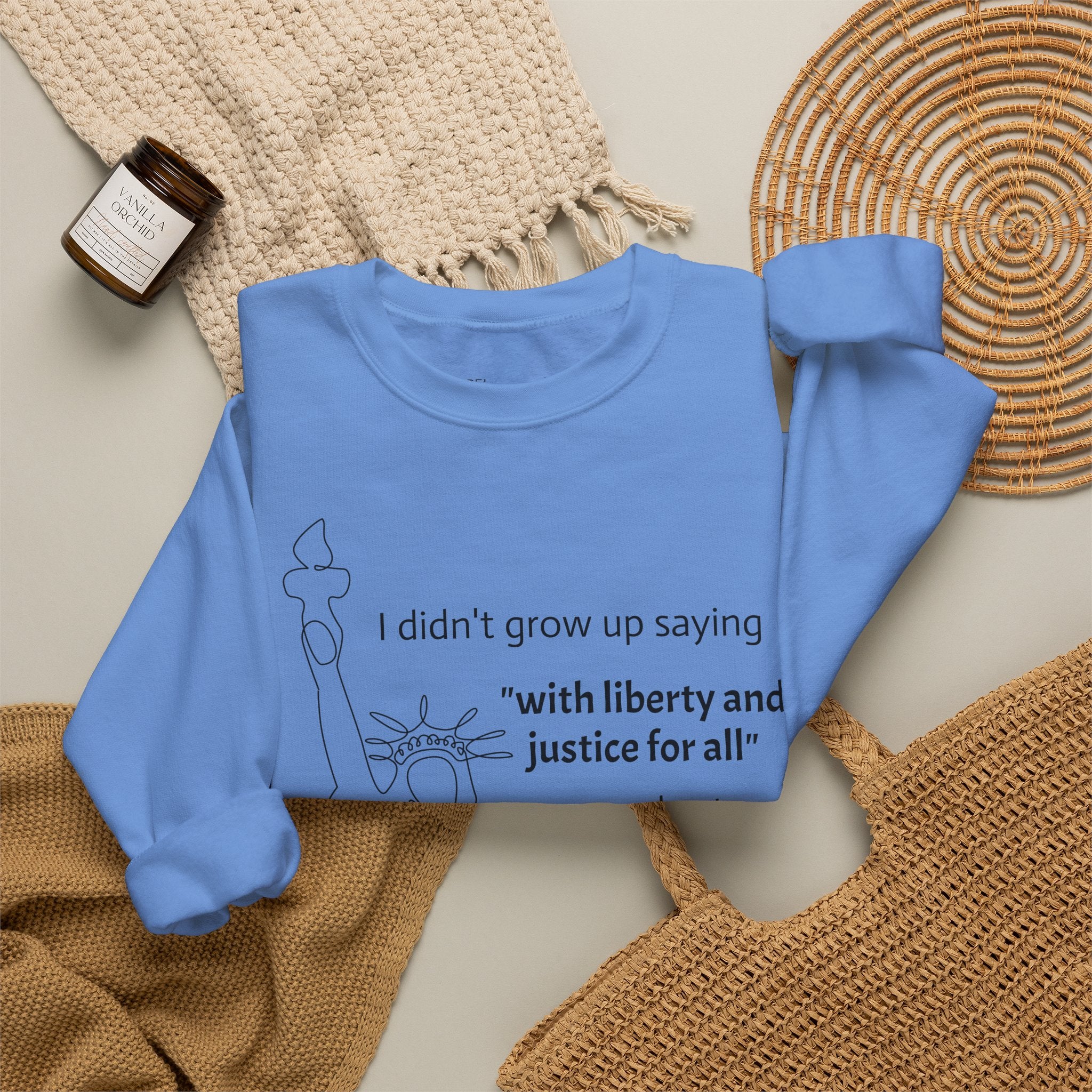 Liberty and Justice Crewneck Sweatshirt | Statue of Liberty Pullover | Equality and Freedom Gift