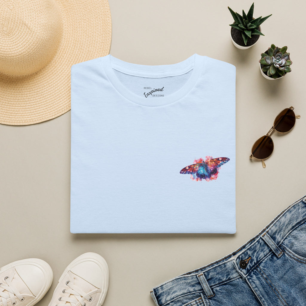 Butterfly Rise Together T-Shirt | Watercolor Inspirational Butterfly Tee | Equality Advocacy Gift
