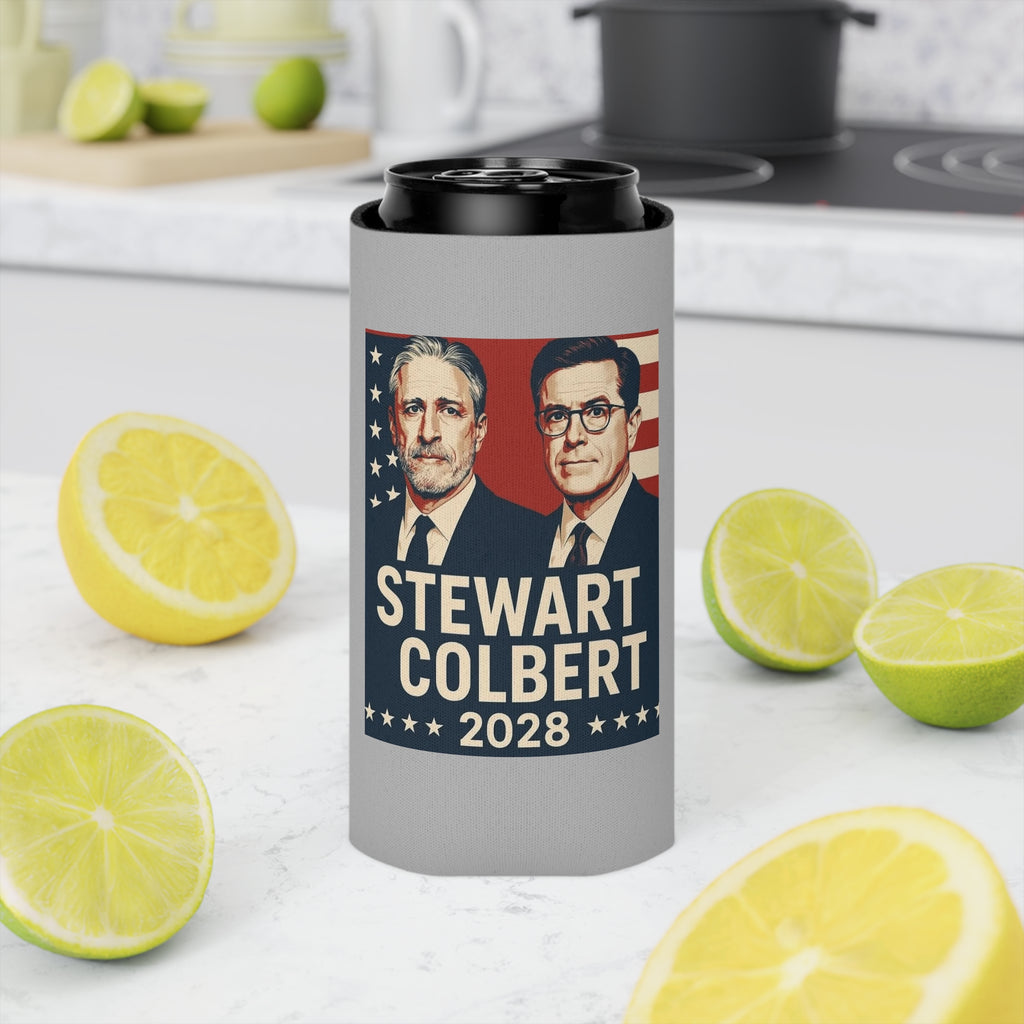 Stewart Colbert 2028 Can Cooler, Political Humor Beverage Holder, Insulated Drink Sleeve