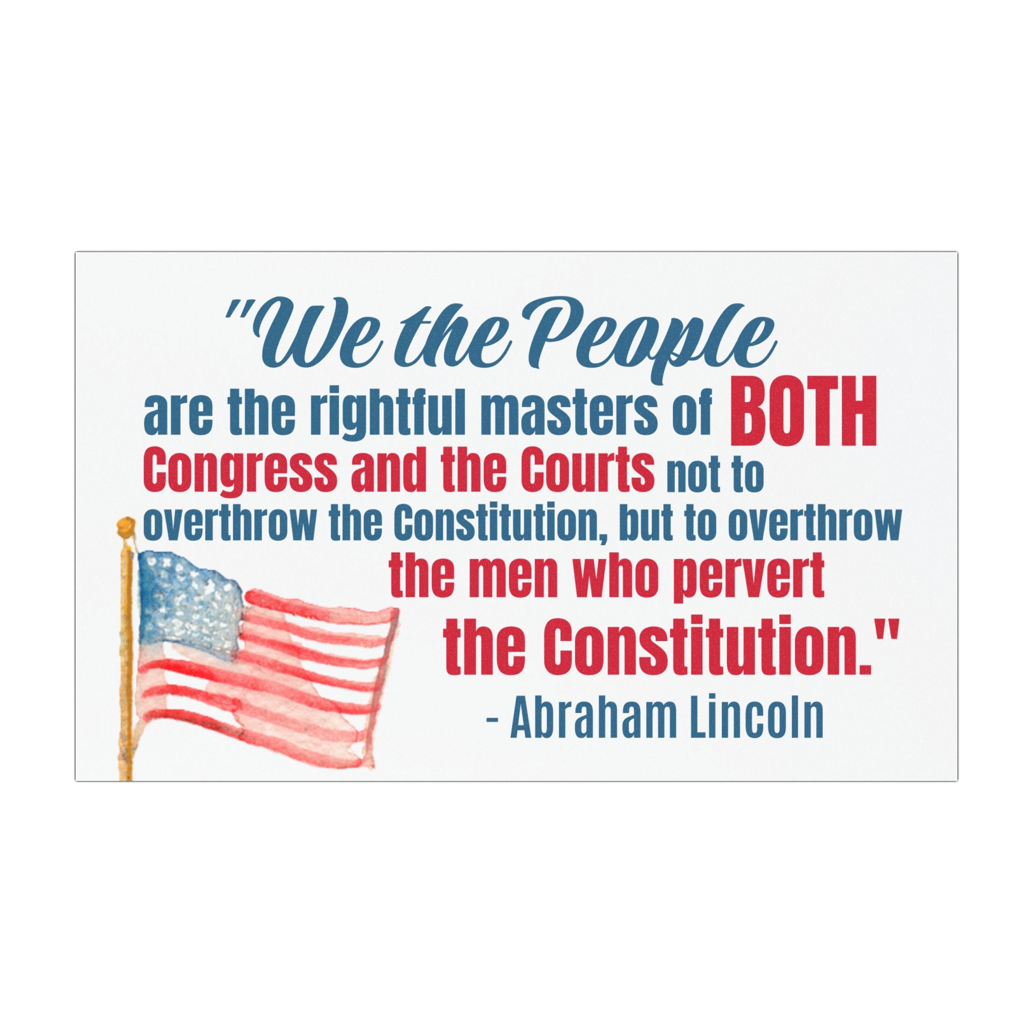 Abraham Lincoln Magnet | Patriotic Car Decal | We the People Accessory | History Lover Gift