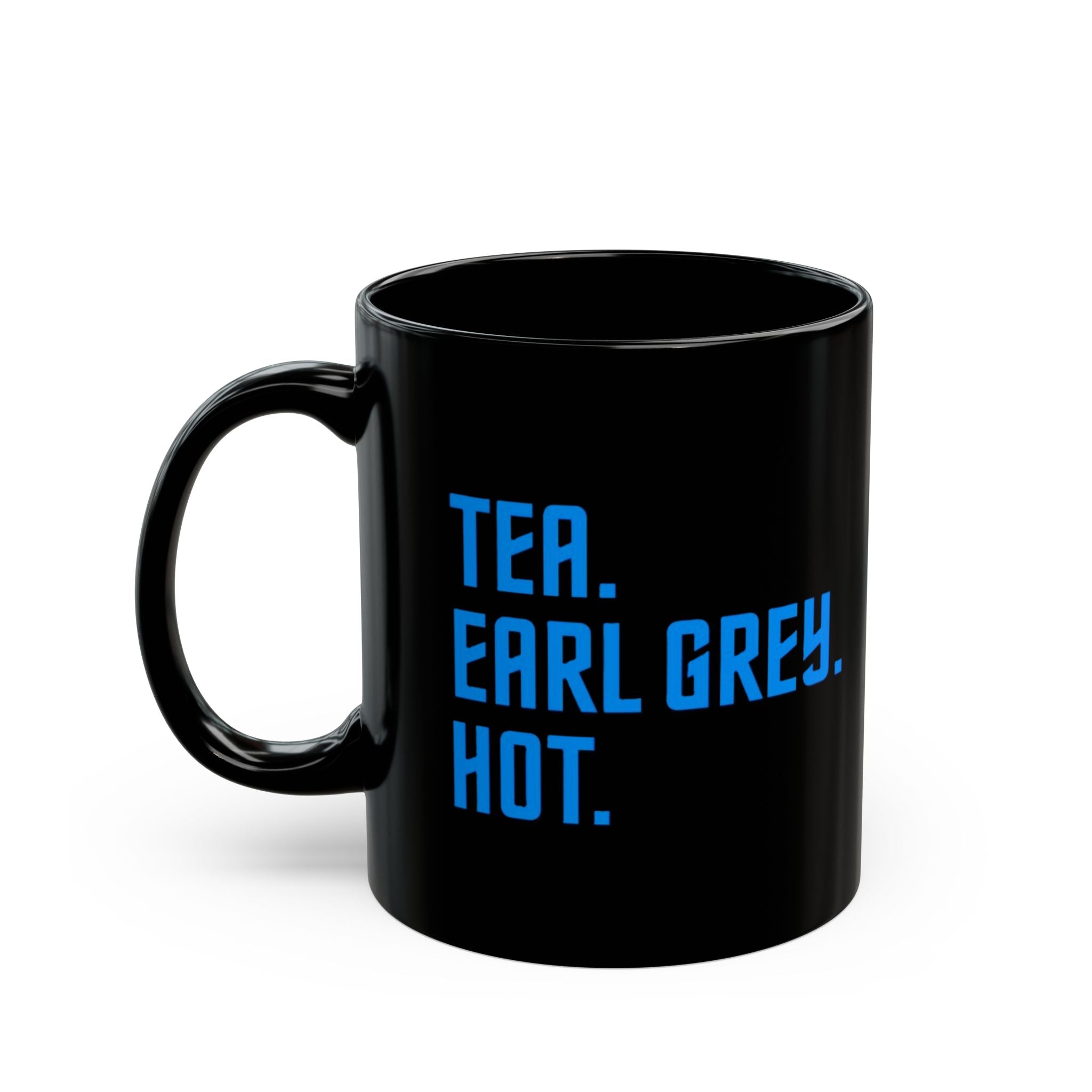 Tea Earl Grey Hot Mug | Black Ceramic Coffee Cup | Sci-fi Fan Gift