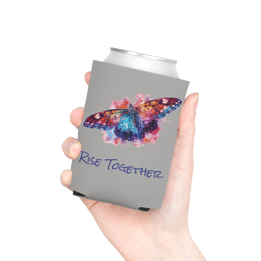 Butterfly Rise Together Can Cooler | Inspirational Watercolor Design | Activist Gift
