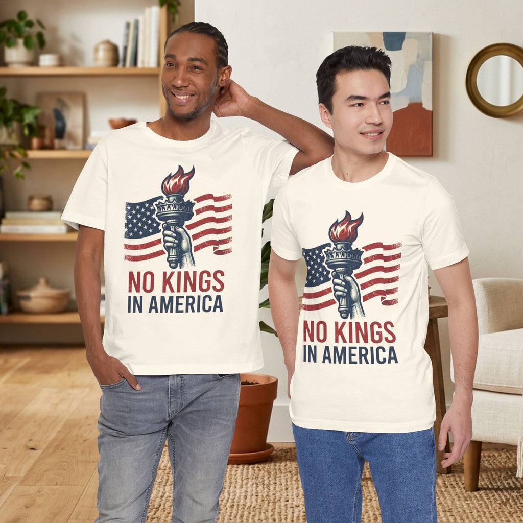 No Kings in America T-Shirt | Patriotic Liberty Graphic Tee | Activist Protest Top