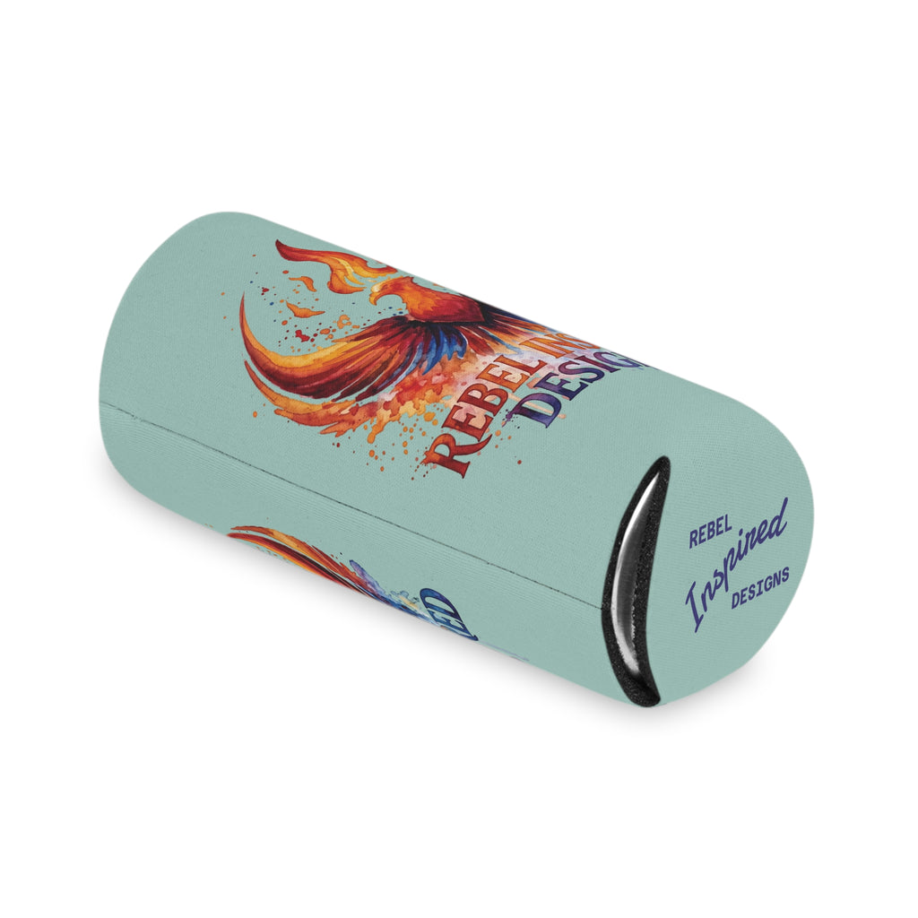 Rebel Inspired Designs Phoenix Can Cooler | Watercolor Flame Drink Sleeve