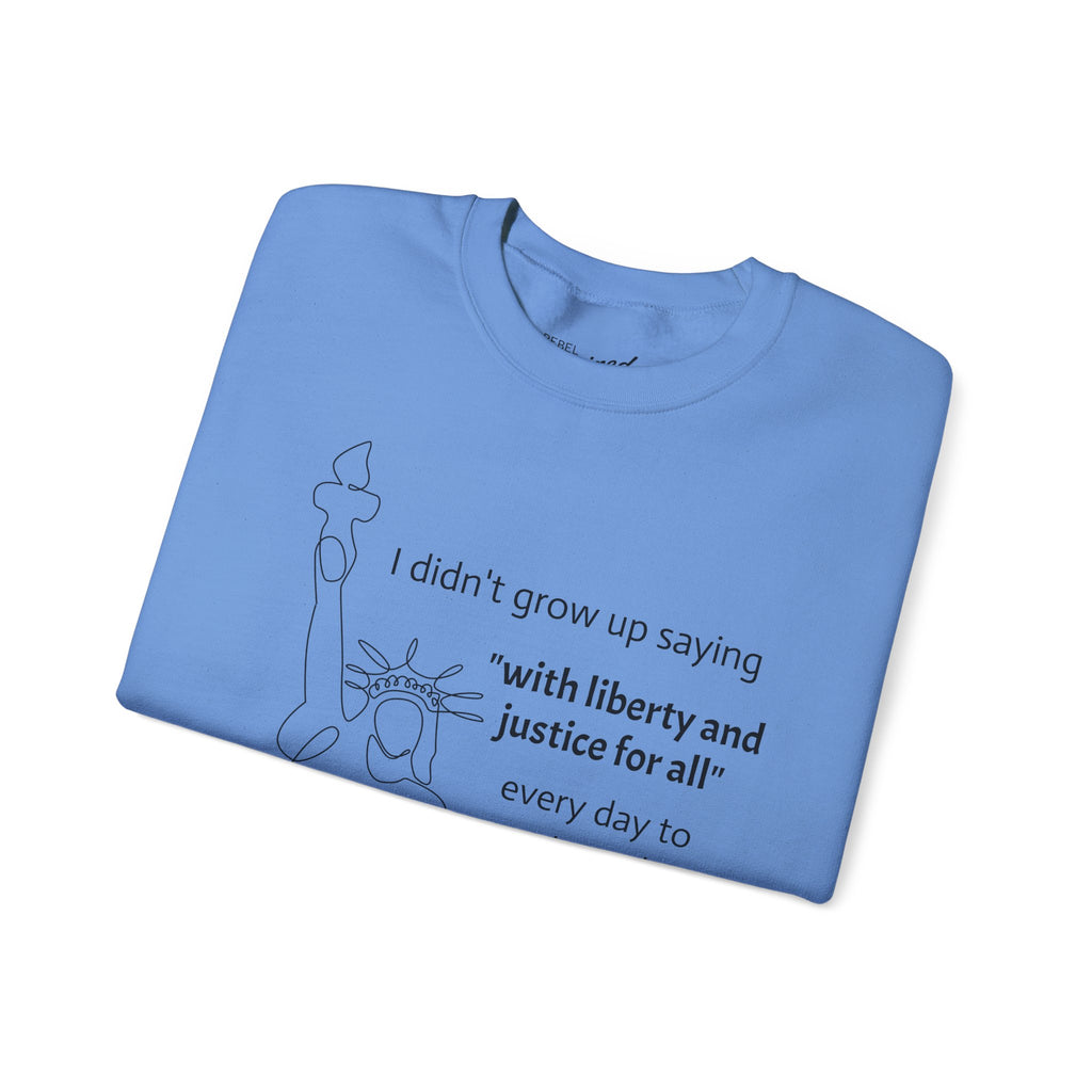 Liberty and Justice Crewneck Sweatshirt | Statue of Liberty Pullover | Equality and Freedom Gift