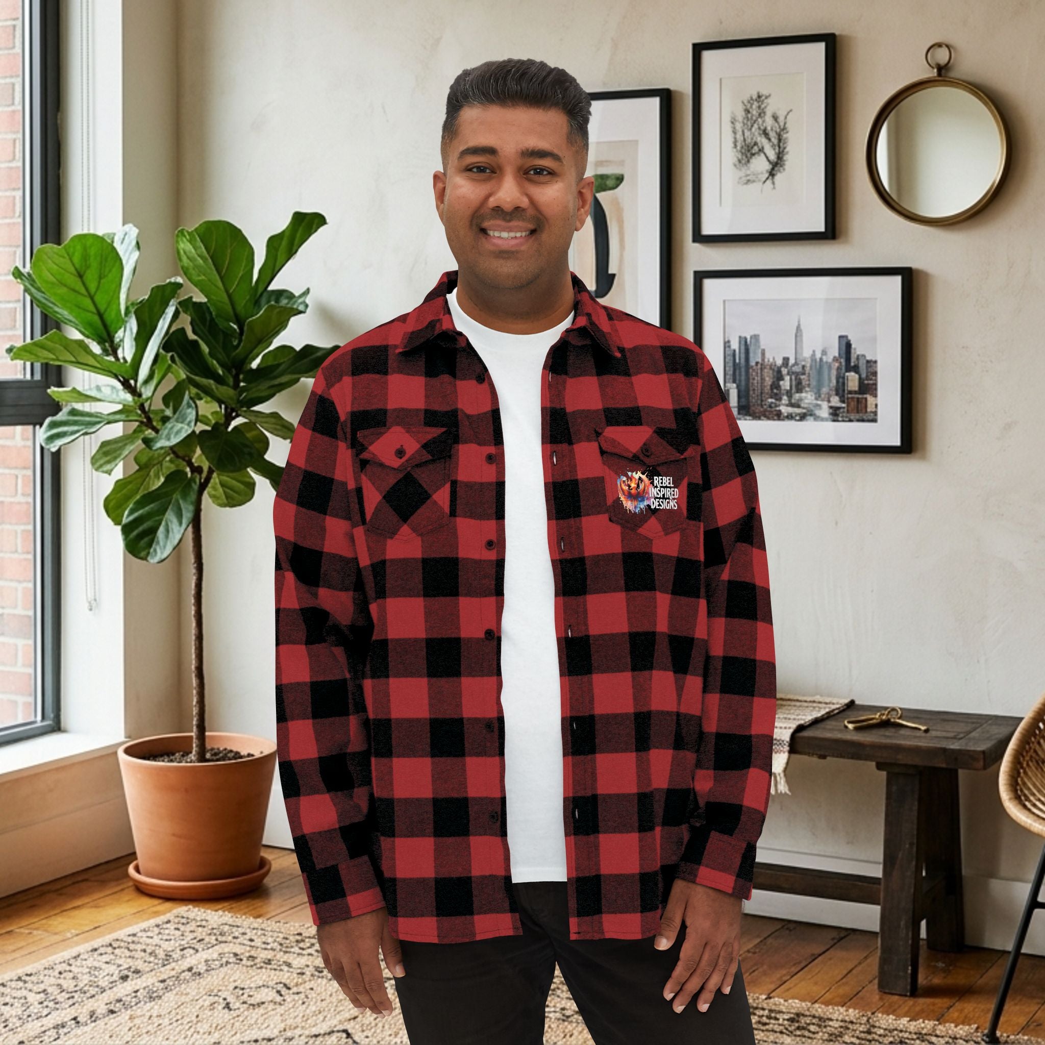 Together We Rise Flannel Shirt | Two-Sided Inspirational Buffalo Check Button-Up