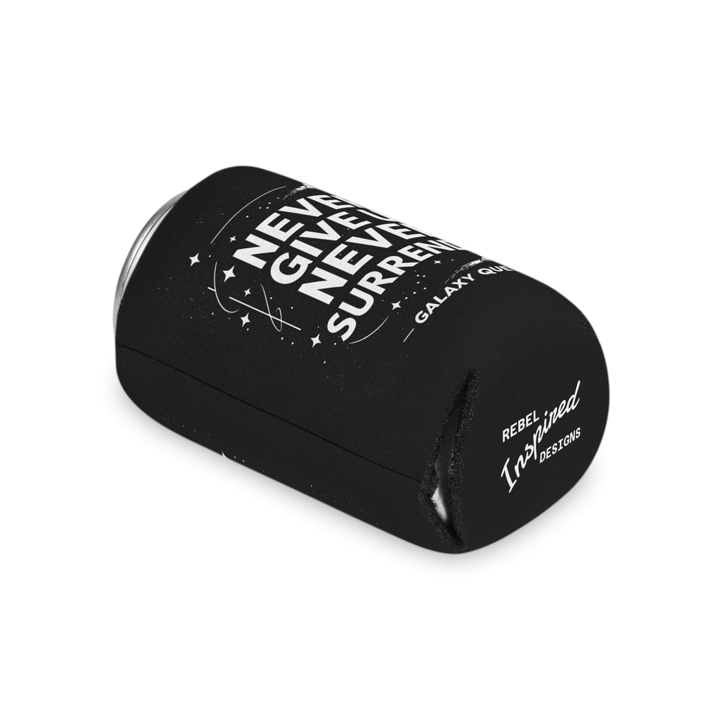 Never Give Up Never Surrender Can Cooler | Sci-Fi Inspired Drink Holder | Geek Gift