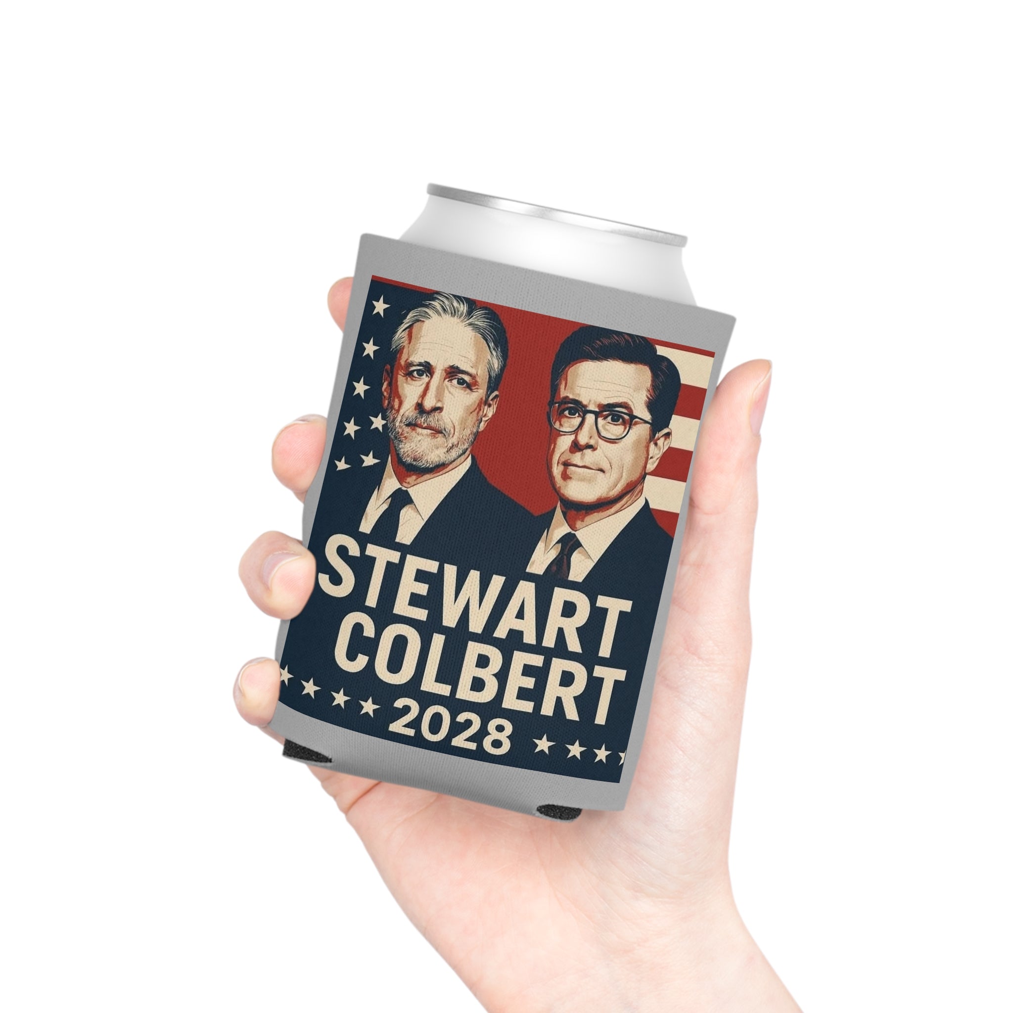 Stewart Colbert 2028 Can Cooler, Political Humor Beverage Holder, Insulated Drink Sleeve