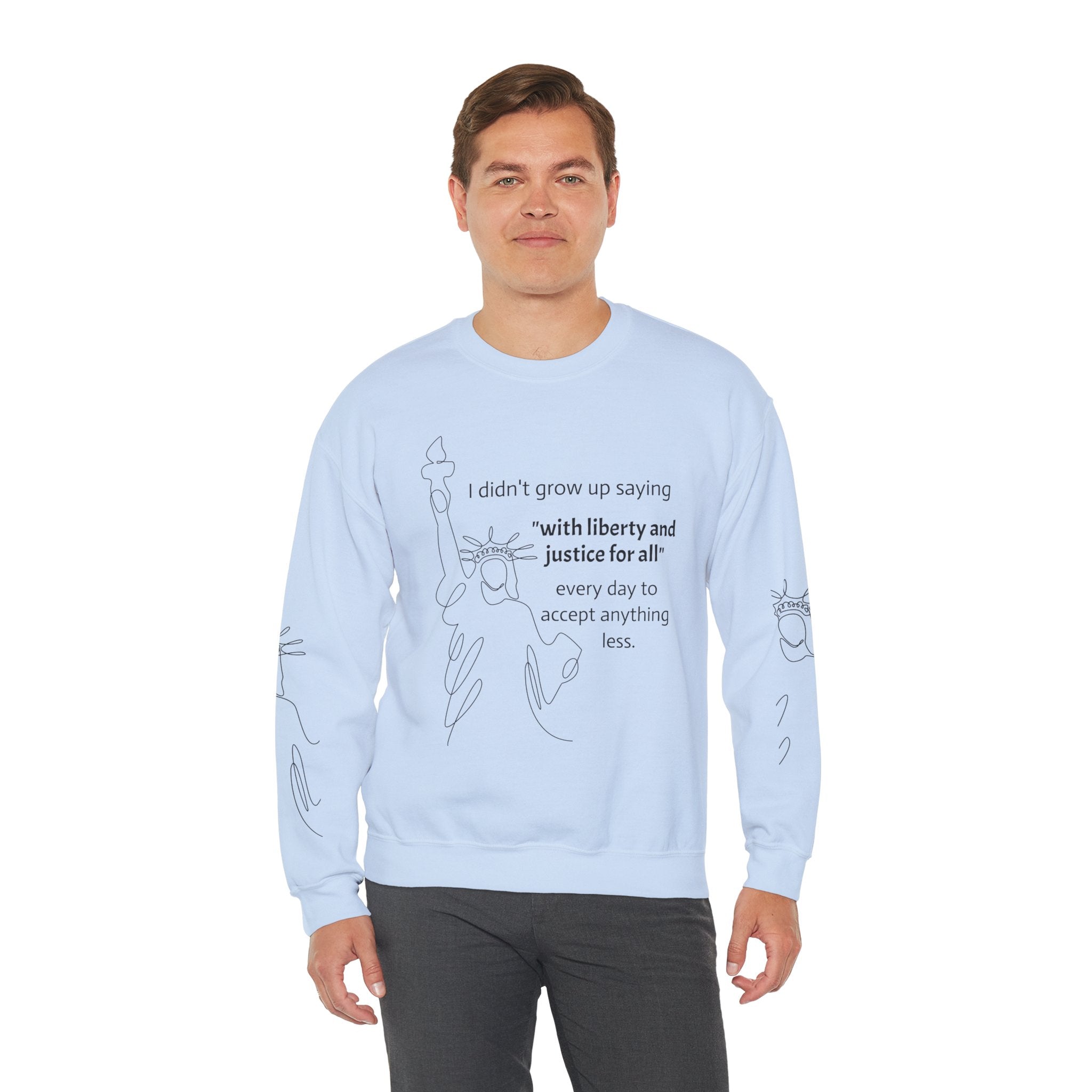 Liberty and Justice Crewneck Sweatshirt | Statue of Liberty Pullover | Equality and Freedom Gift