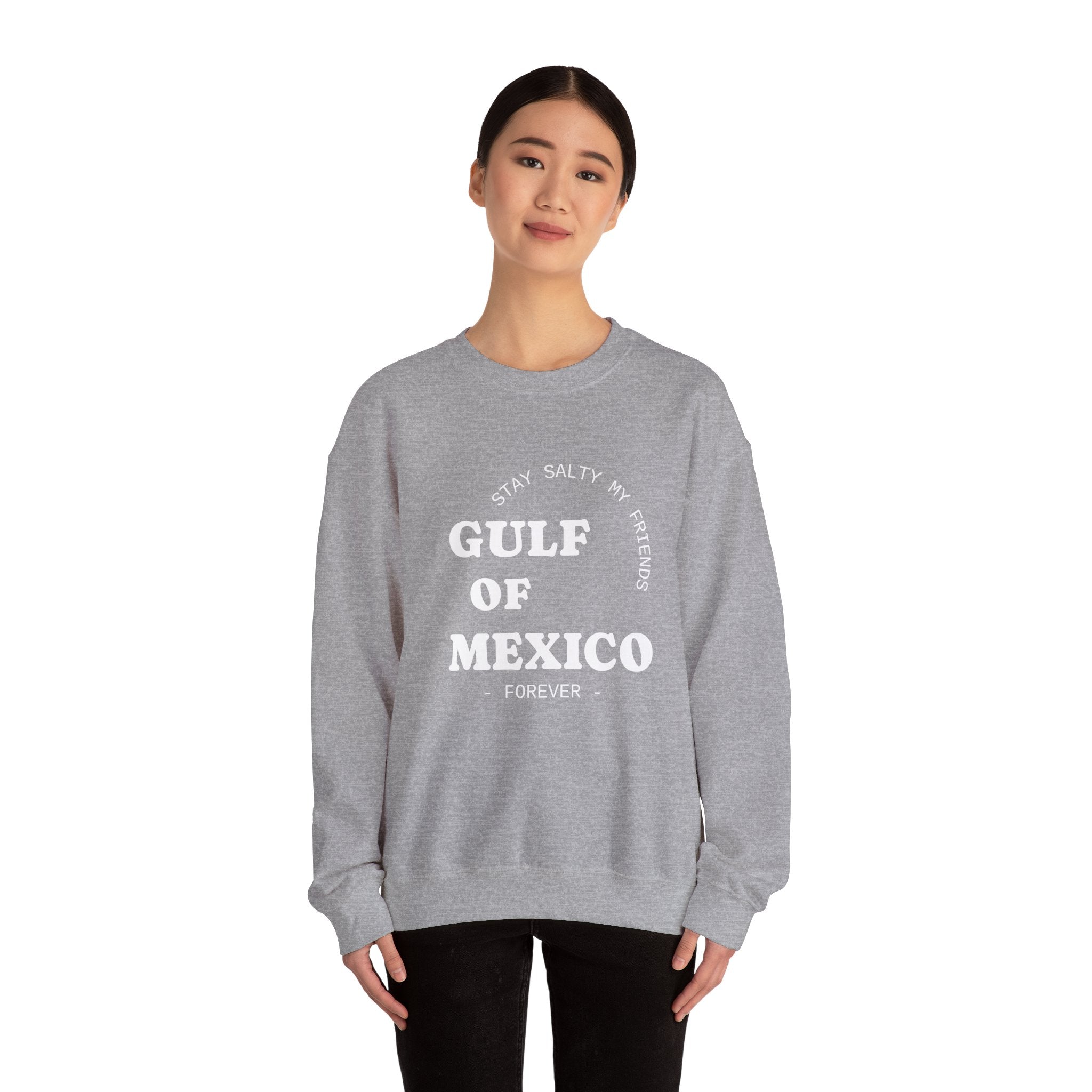 Stay Salty Unisex Sweatshirt, Gulf of Mexico Crewneck, Coastal Humor Vacation Gift