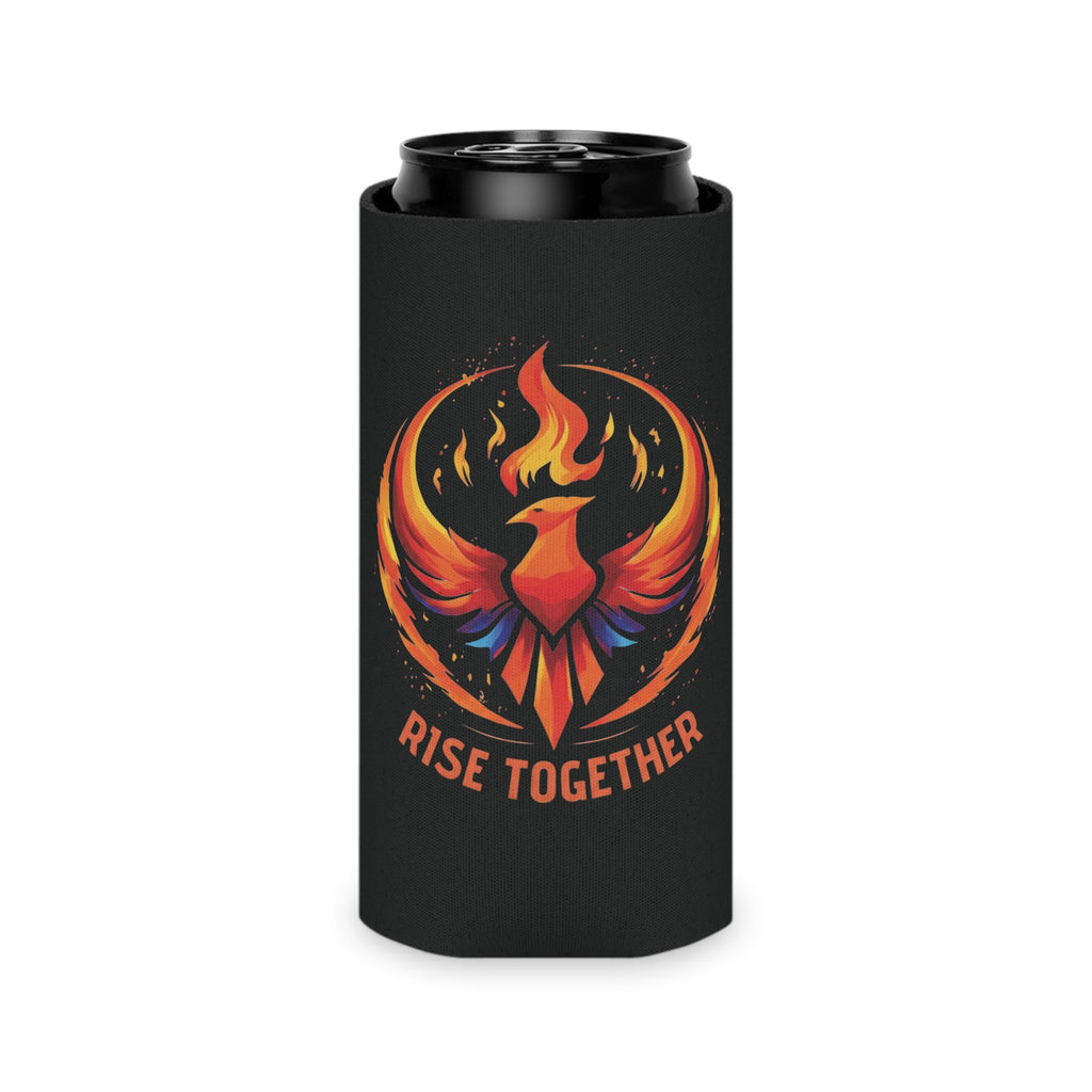 Rise Together Phoenix Can Cooler | Rising Phoenix Logo Beverage Insulator