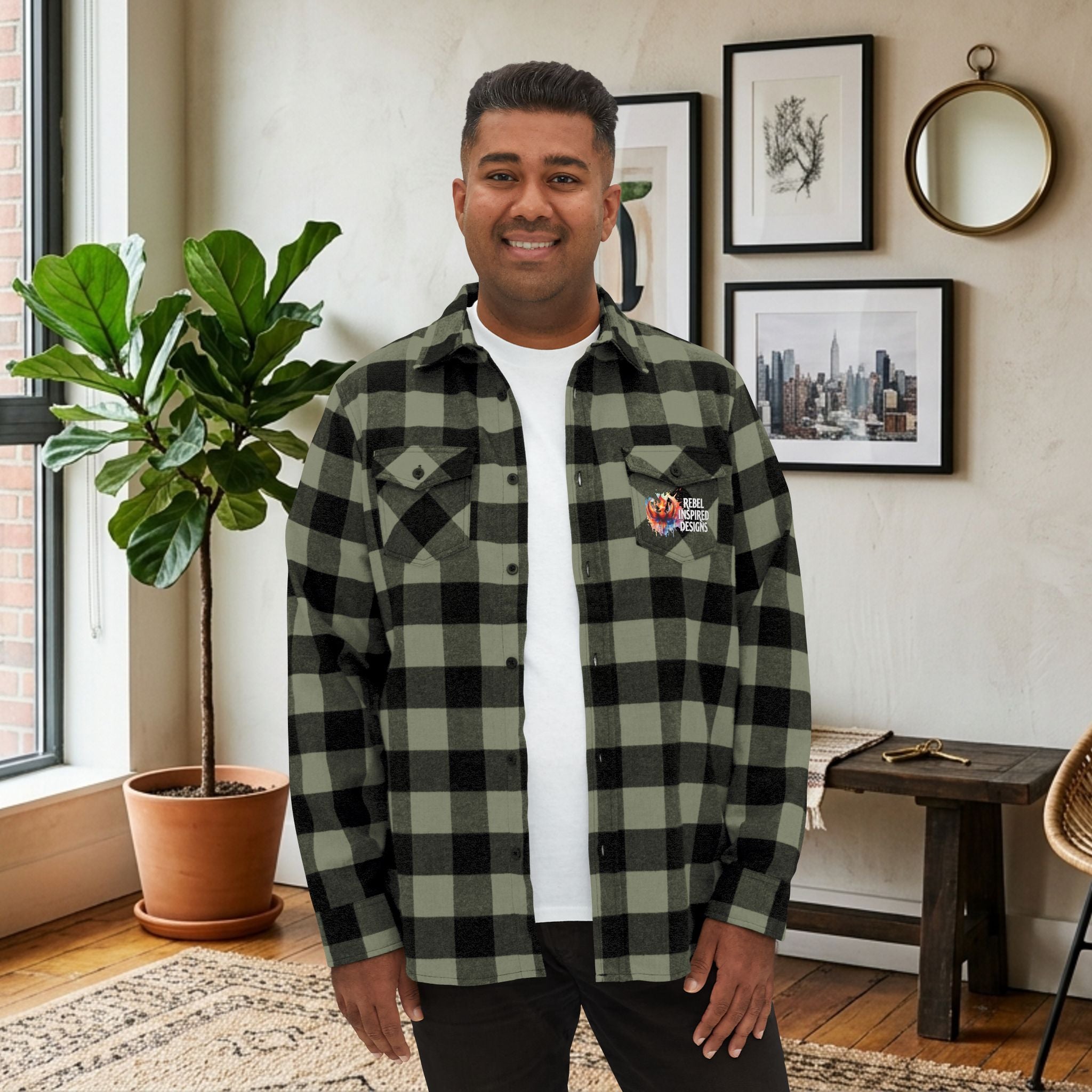 Together We Rise Flannel Shirt | Two-Sided Inspirational Buffalo Check Button-Up