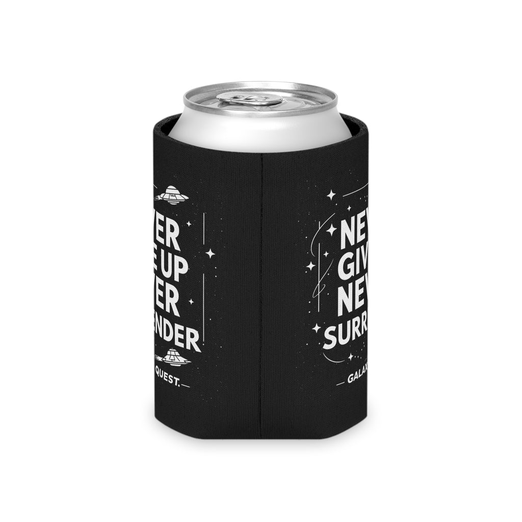 Never Give Up Never Surrender Can Cooler | Sci-Fi Inspired Drink Holder | Geek Gift