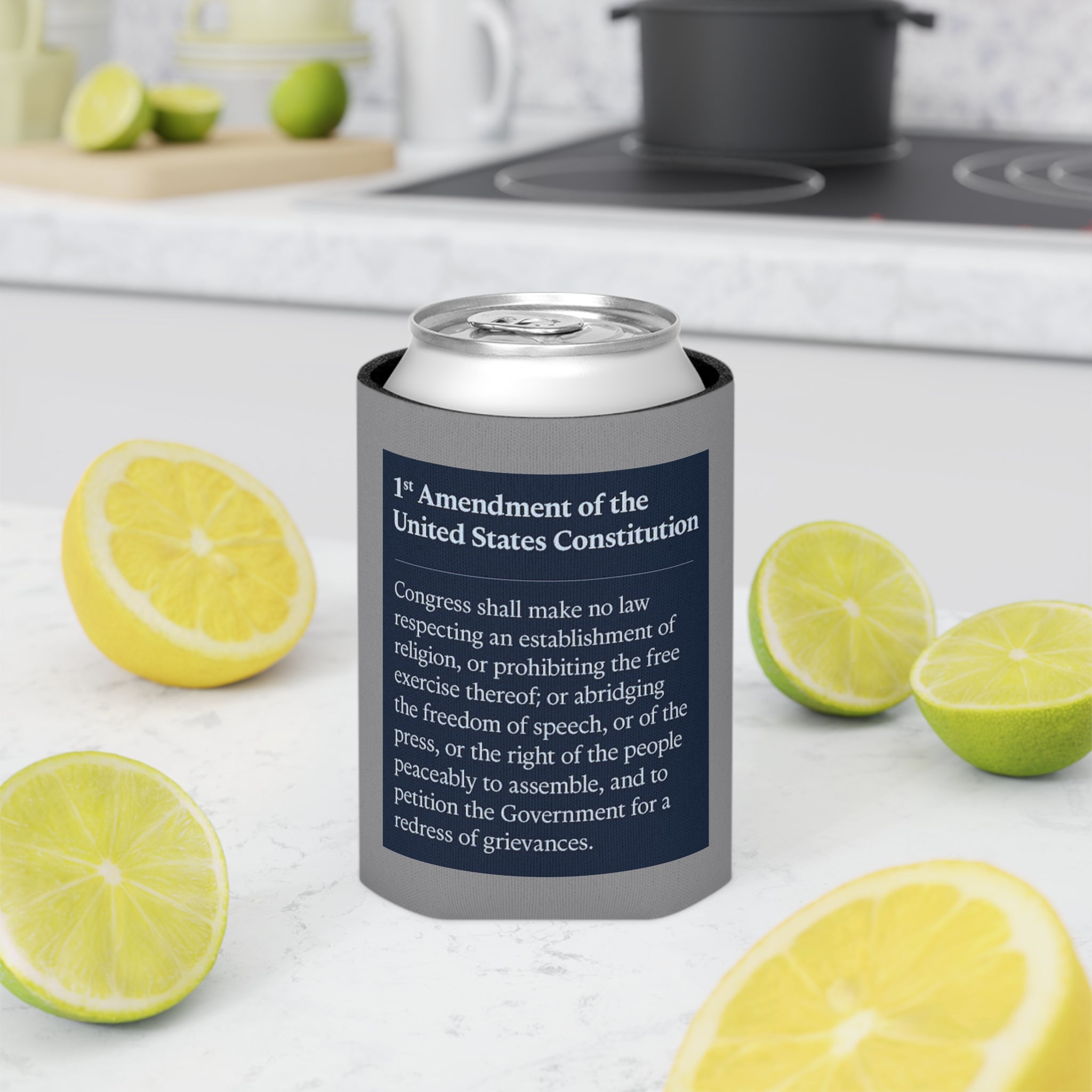1st Amendment Can Cooler | Patriotic Drink Insulator | Freedom of Speech Gift