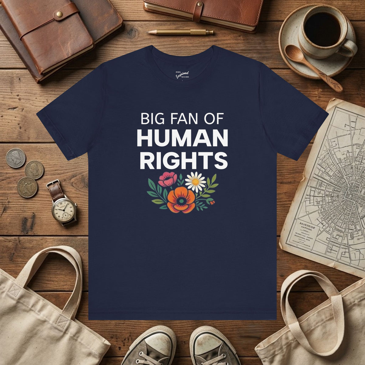 Big Fan of Human Rights T-Shirt | Floral Actvist Tee
