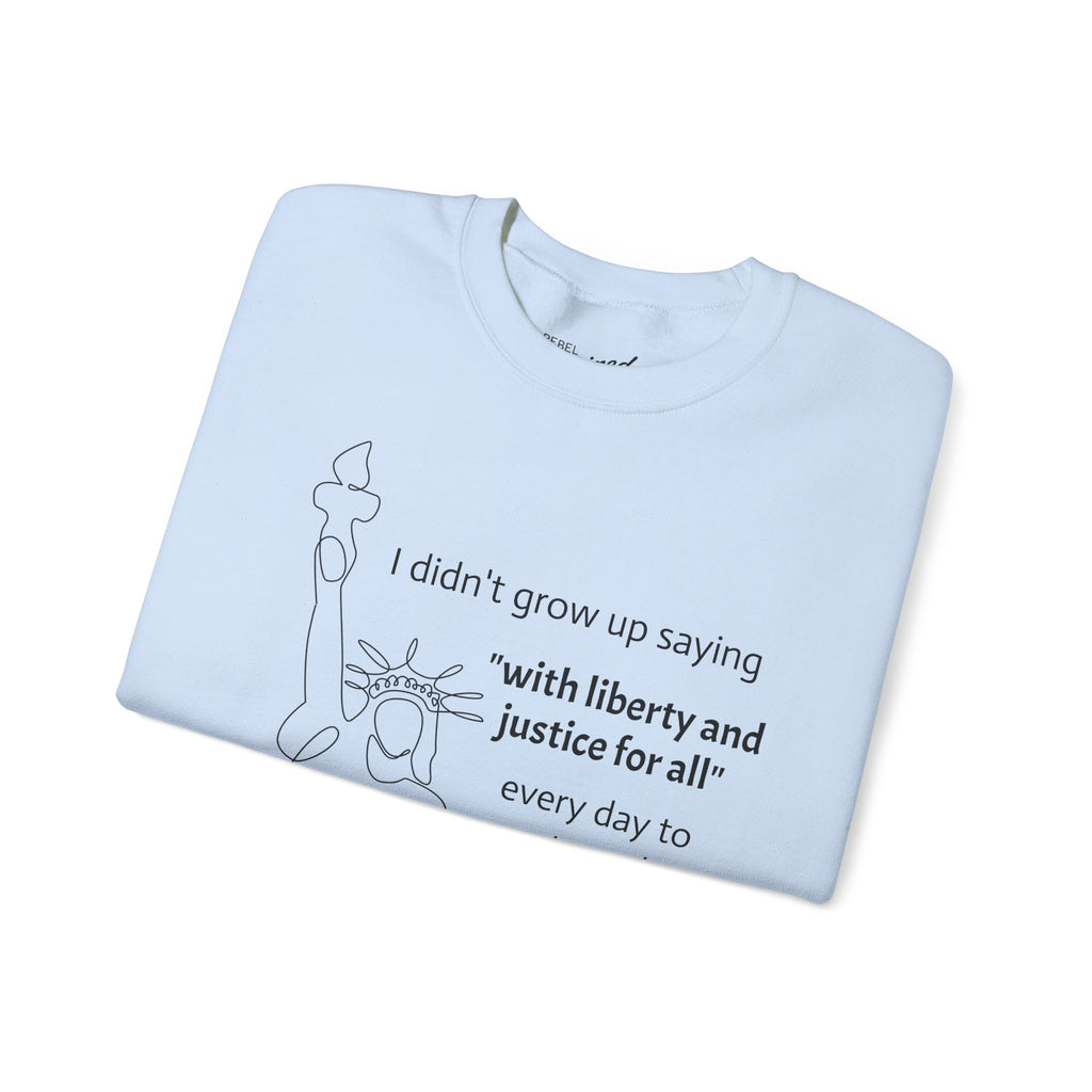 Liberty and Justice Crewneck Sweatshirt | Statue of Liberty Pullover | Equality and Freedom Gift