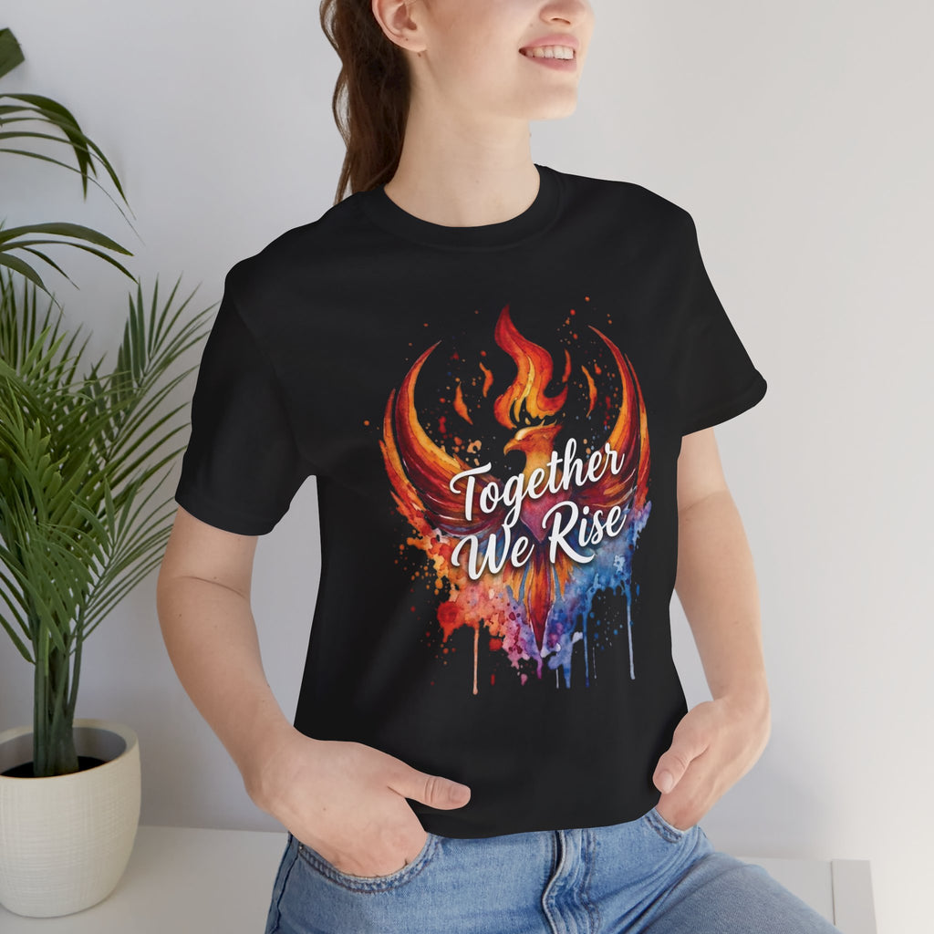 Phoenix Watercolor 'Together We Rise' T-Shirt | Inspirational Flame Design | Activist Tee
