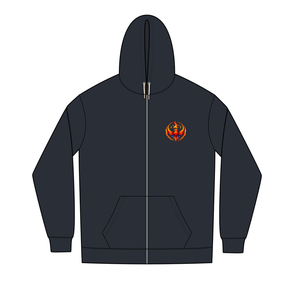 Rising Phoenix Full-Zip Hoodie | Rebel Phoenix Logo Hooded Sweatshirt