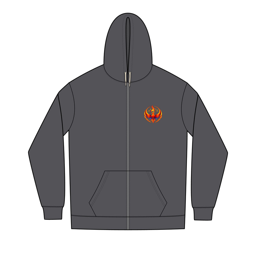 Rising Phoenix Full-Zip Hoodie | Rebel Phoenix Logo Hooded Sweatshirt