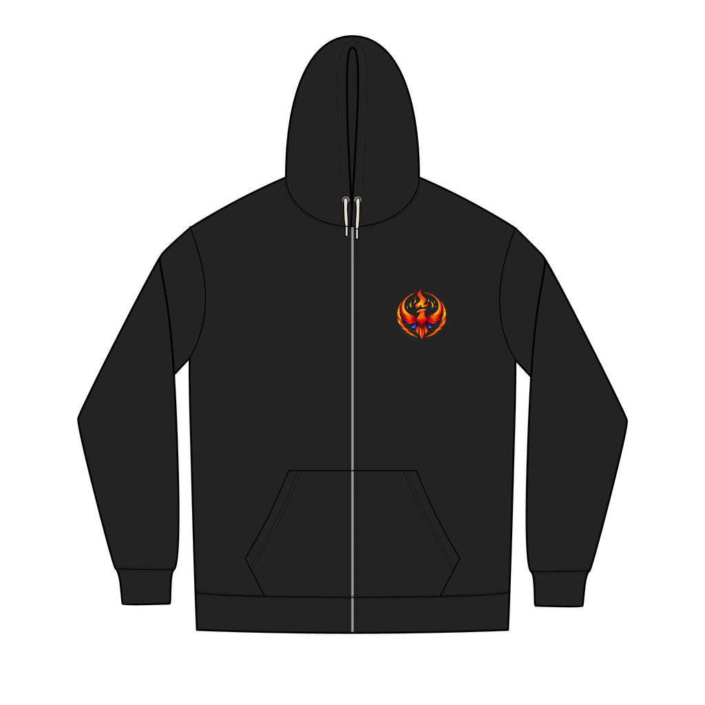 Rising Phoenix Full-Zip Hoodie | Rebel Phoenix Logo Hooded Sweatshirt