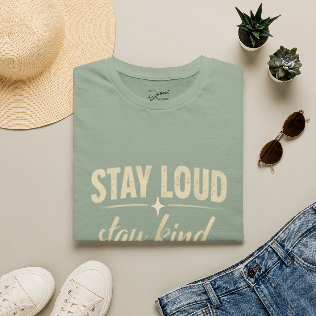 Stay Loud Stay Kind T-Shirt | Positive Message Graphic Tee | Activist Gift