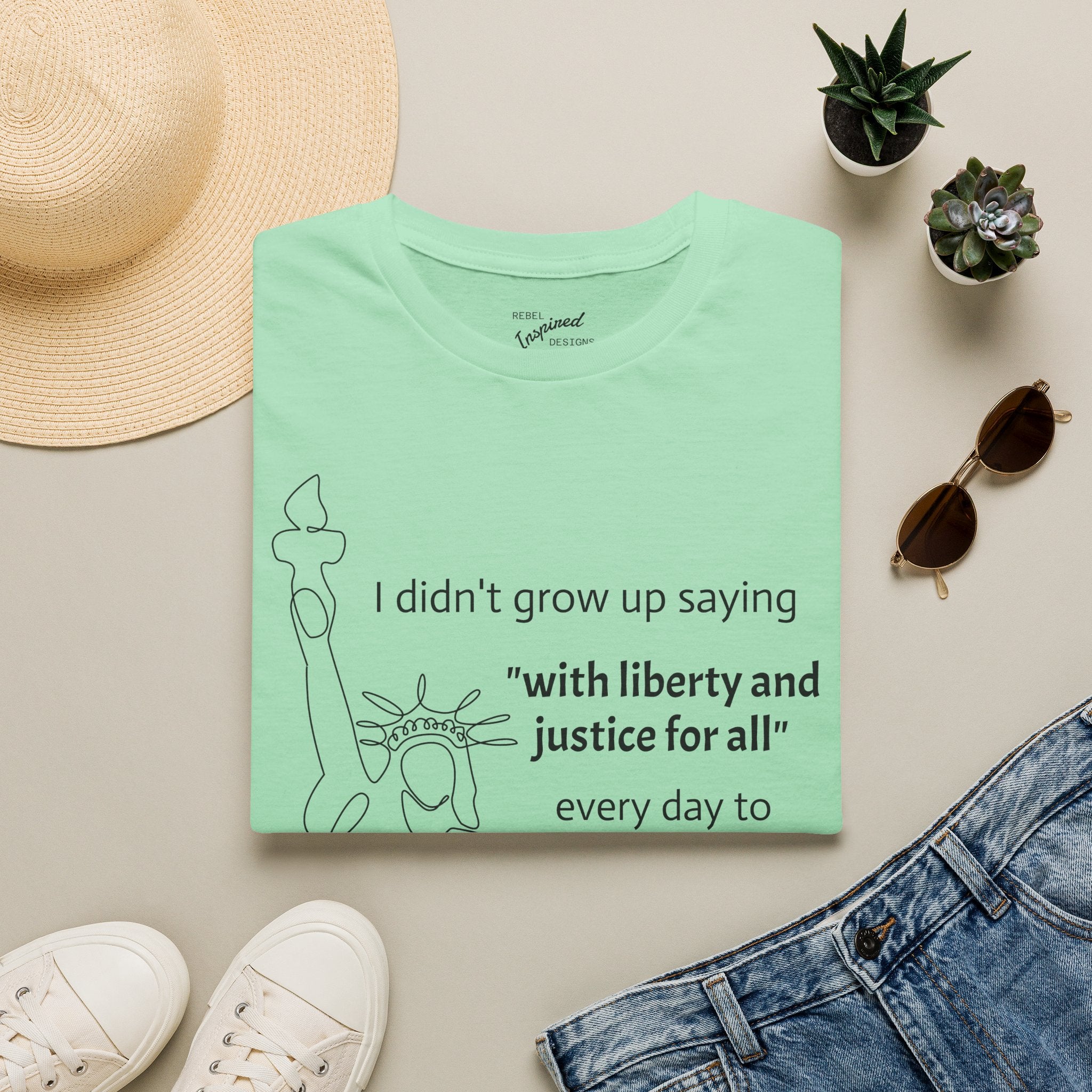 Liberty and Justice For All T-Shirt, Statue of Liberty Unisex Tee, Equality Shirt