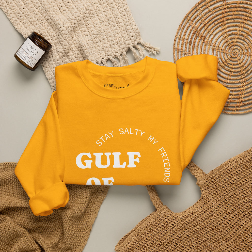 Stay Salty Unisex Sweatshirt, Gulf of Mexico Crewneck, Coastal Humor Vacation Gift