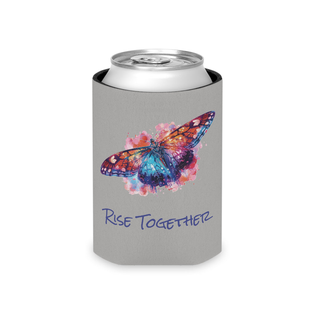 Butterfly Rise Together Can Cooler | Inspirational Watercolor Design | Activist Gift