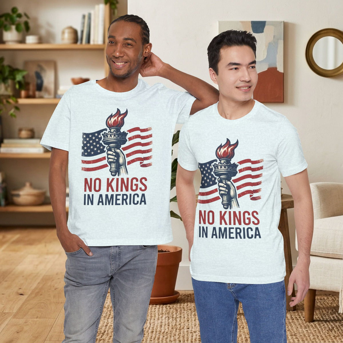 No Kings in America T-Shirt | Patriotic Liberty Graphic Tee | Activist Protest Top