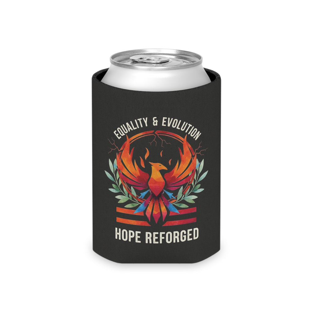 Hope Reforged Can Cooler | Equality & Evolution Drink Holder | Rising Phoenix Design