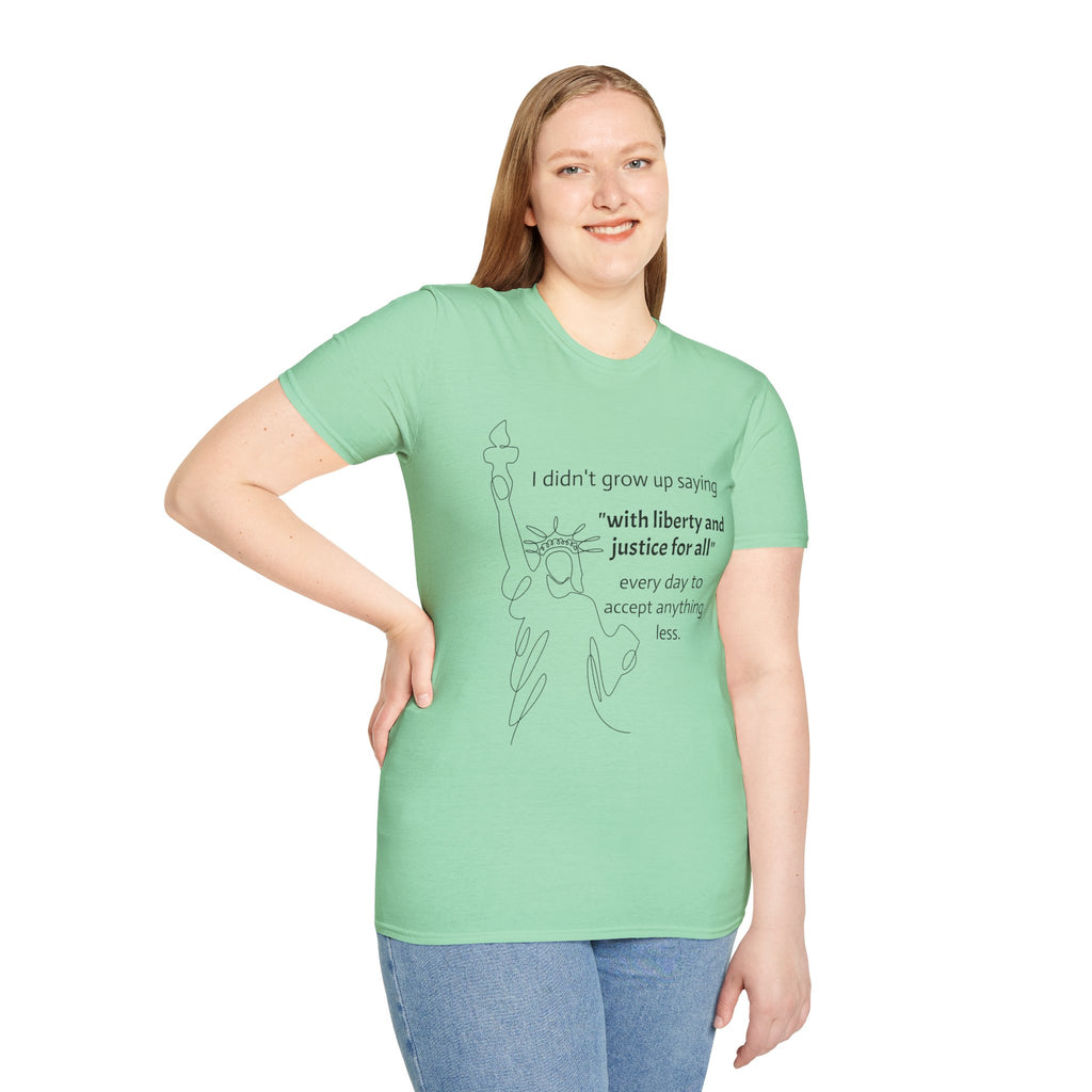 Liberty and Justice For All T-Shirt, Statue of Liberty Unisex Tee, Equality Shirt
